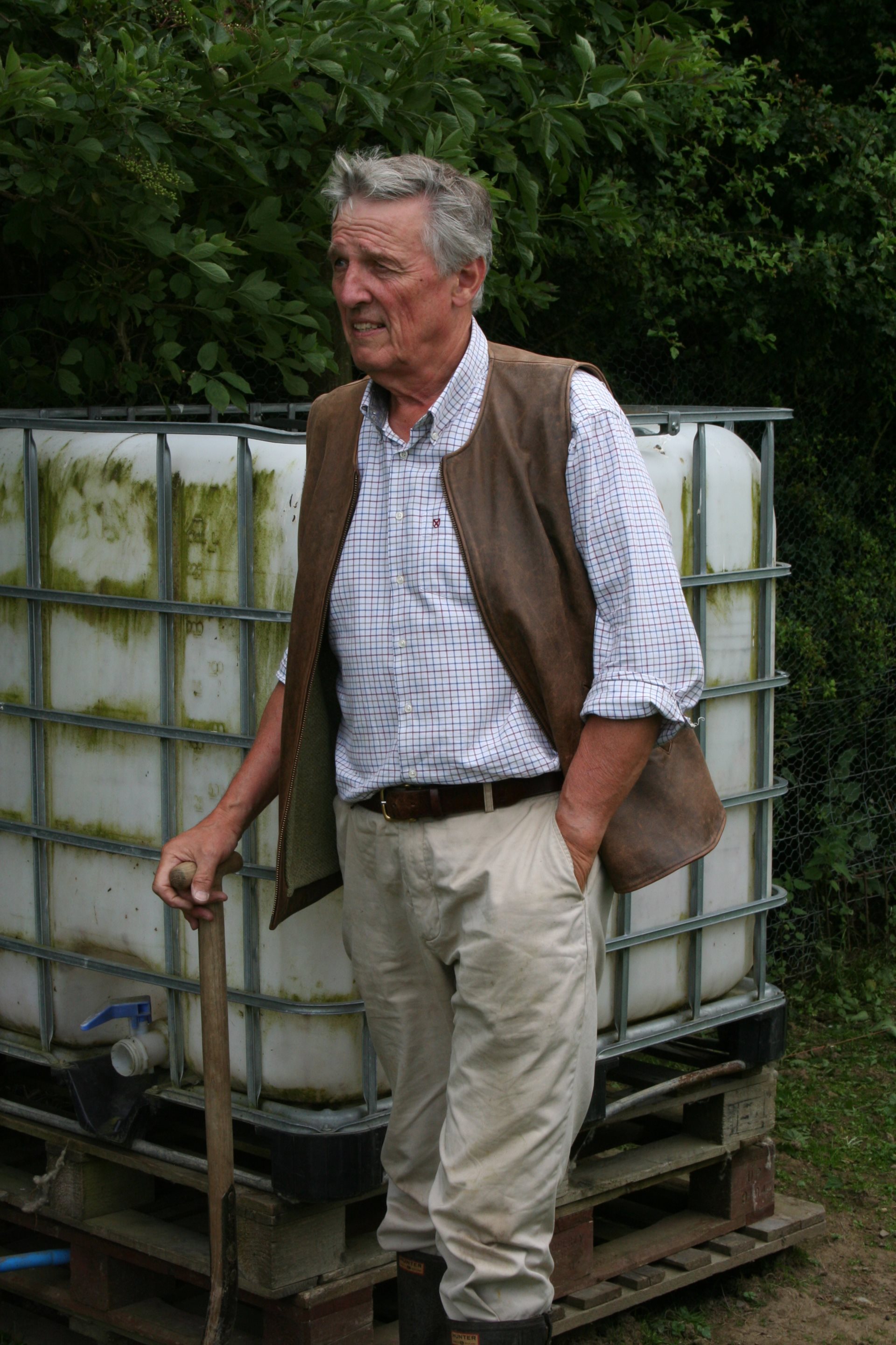 Zipped Gilet with Tweed Lining